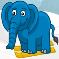 The game Elephant on skis. Prumpa Goes Skiing online, free of charge, without registration