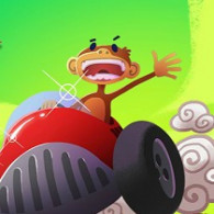 Game Monkey driving. Stunt Karts is free, online, without registration